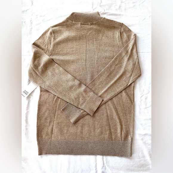 Calvin Klein Metallic Sparkle Gold Turtleneck Sweater NWT - Picture 6 of 8